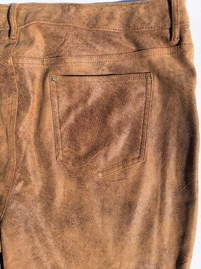 Chico's Western Themed Faux Suede Pants Chico's 3 Flattering & Comfortable
